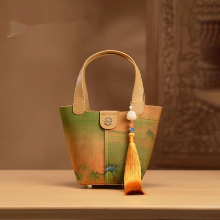 Tianxu Silk  Vegetable gold Basket Bag