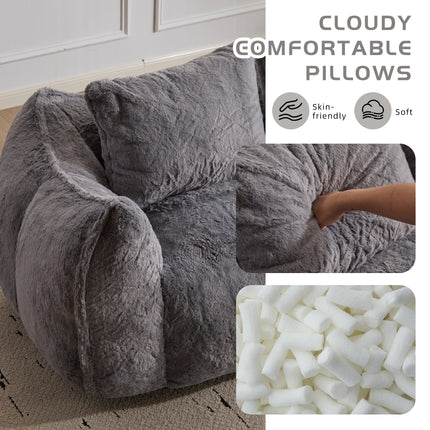 Ultra Soft Fluffy Loveseat Bean Bag Sofa