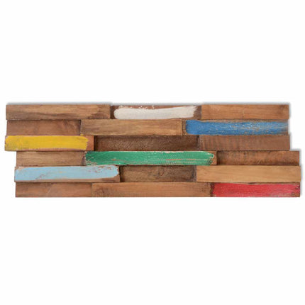 Wandpaneele, 10 Stück, 1,03 m², massives Teakholz