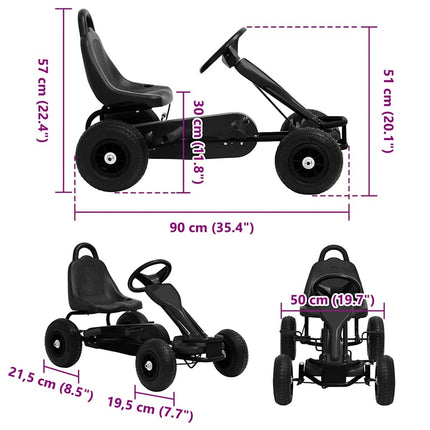 Pedal Go-Kart with pneumatic tires