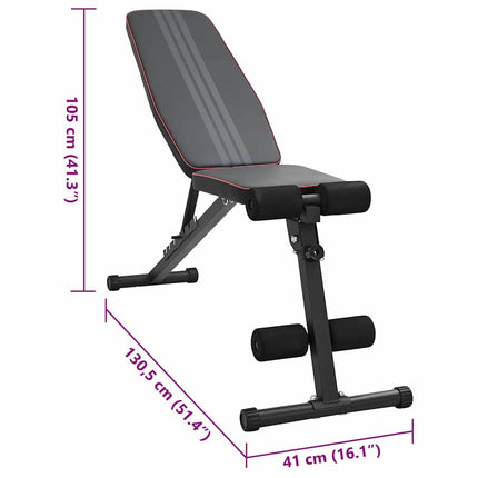 Weight Bench Black 131 x 41 x 110 cm Steel