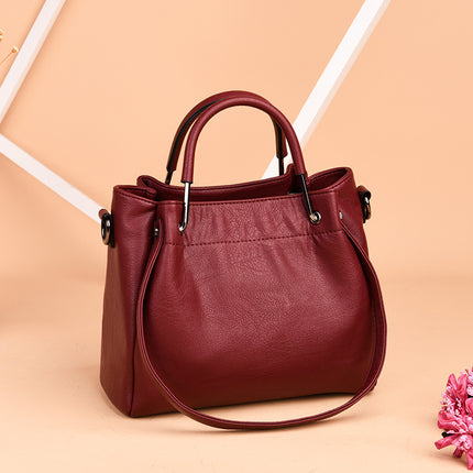 Soft Leather Retro Bucket Bag Handbag