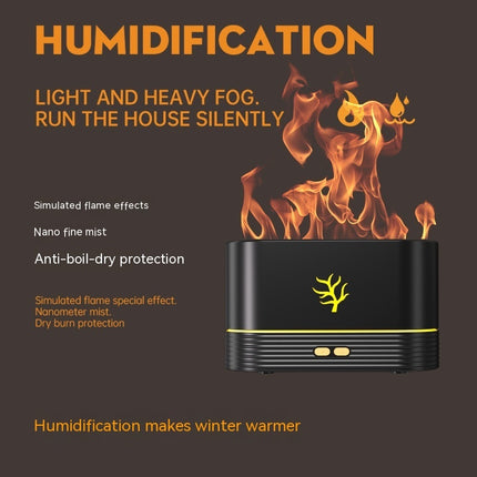 Flame Humidifier Smart Timing LED Electric Aroma Diffuser