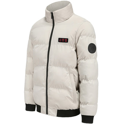 USB-Heated Windproof Winter Jacket with Cotton Padding