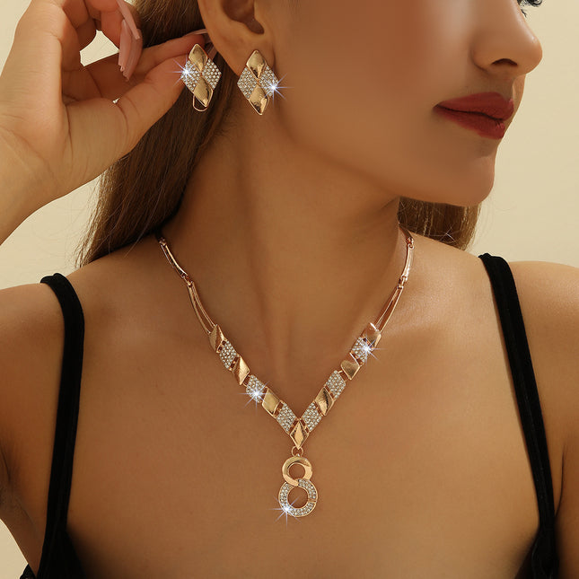 Zinc Alloy Necklace And Earrings Suite