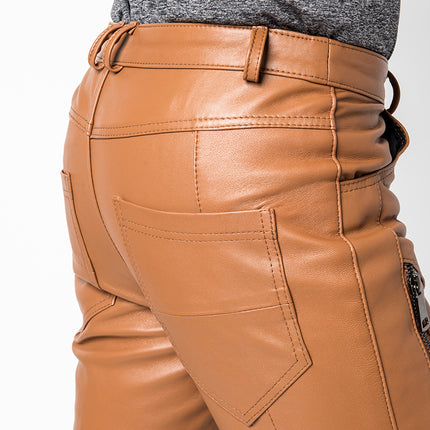 Slim Korean Version Leather Pants  for Men