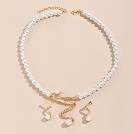 Earrings Pendant Two-piece Set Graceful Personality Pearl Combination