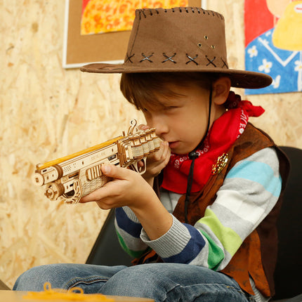 Robotime ROKR Revolver Gun Model Toys 3D Wooden Puzzle Games Crafts Gift For Children