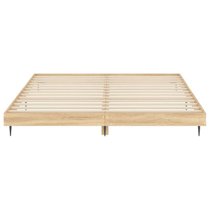 Bed frame without mattress Sonoma oak wood composite