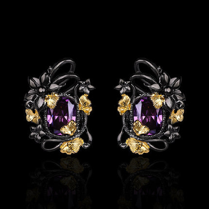 Retro Light Amethyst Earrings