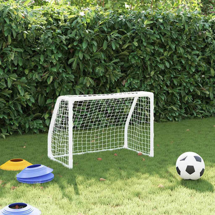 Fußballtore für Kinder, 2-teilig mit Ball, weiß, 64 x 35 x 48 cm, Metall
