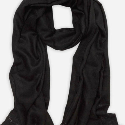 100% pure Kashmiri Pashmina shawl in black, handwoven unisex cashmere scarf.