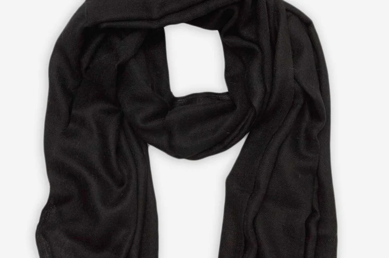 Indigo Cashmere Scarf – Handwoven Luxury from Kashmir Black scarf 100% Pure Kashmir
