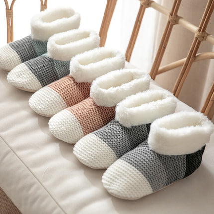 Women's Color-matching Knitted Plush Floor Socks