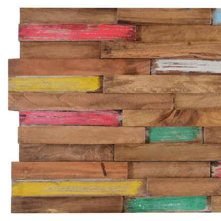 Wandpaneele, 10 Stück, 1,03 m², massives Teakholz
