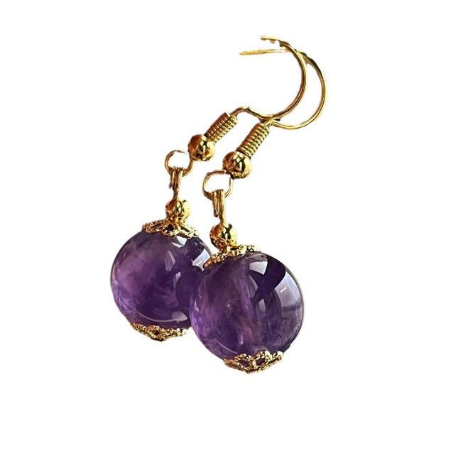 Amethyst Earrings Light Agate