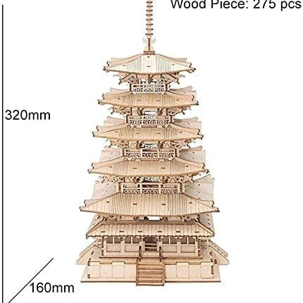 Robotime Five-storied Pagoda 3D Wooden Puzzle