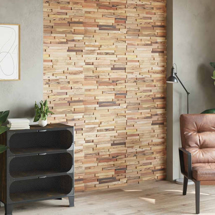 Wandpaneele, 10 Stück, 1,03 m², massives Teakholz
