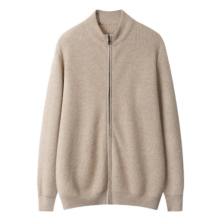 Men's Cashmere Sweater Casual Solid Colo Thickened