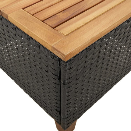 3-teiliges Bistro-Set mit Kissen, Polyrattan, Akazienholz