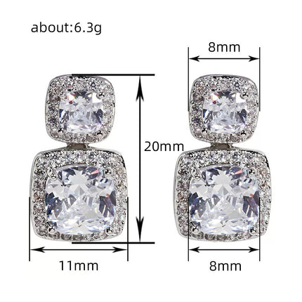 Shiny Zircon Stud Earrings