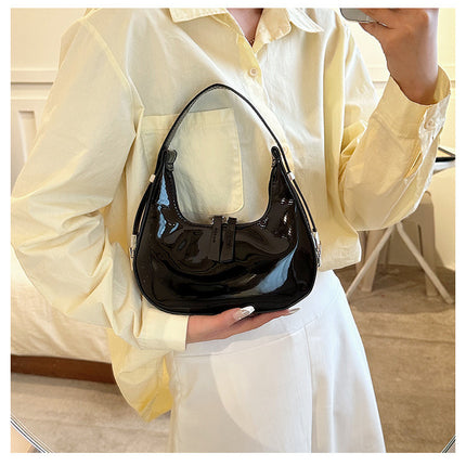 Red Women's Shoulder Bag Patent Leather Underarm