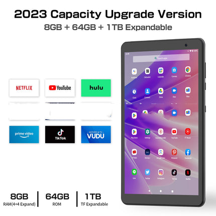 8-Zoll-Tablet-PC mit Achtkernprozessor, Android 13-System und 64 GB Speicherkapazität