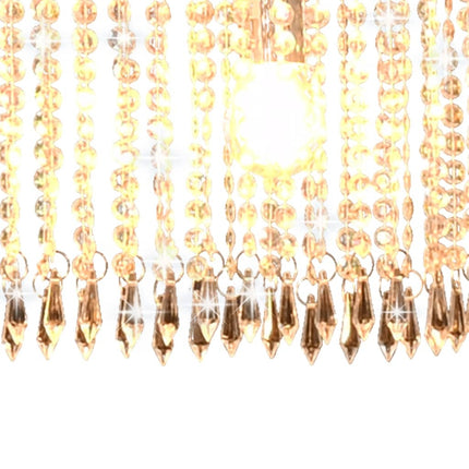 Ceiling Light with Crystal Beads Silver 104 cm E14