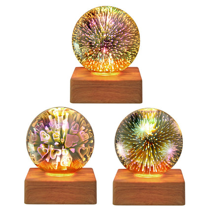 USB 3D Firework Crystals Ball Night Light