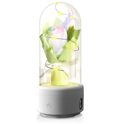 Gift Rose Luminous Night Light Ornament In Glass Cover