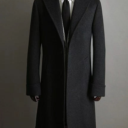 Men's Double Breasted Medium Length Pure Cashmere Coat