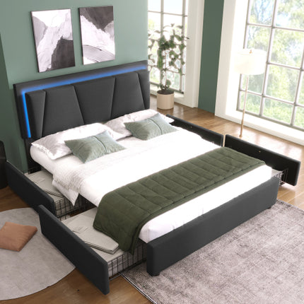 Wooden Storage Bed Bed Frame   Size  160cmx200cm