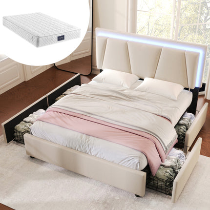 Wooden Storage  Bed Frame   Size 140cmx200cm
