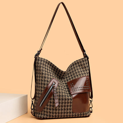 Houndstooth Leopard Shoulder Bags