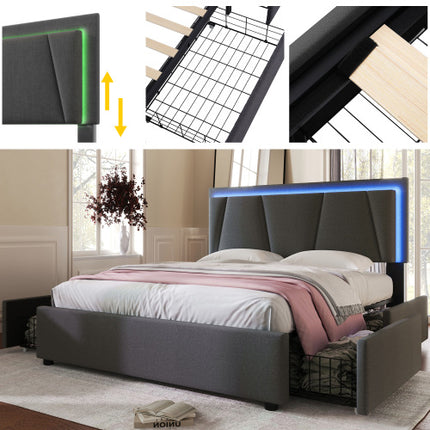 Wooden Storage Bed Bed Frame  Size  160cmx200cm