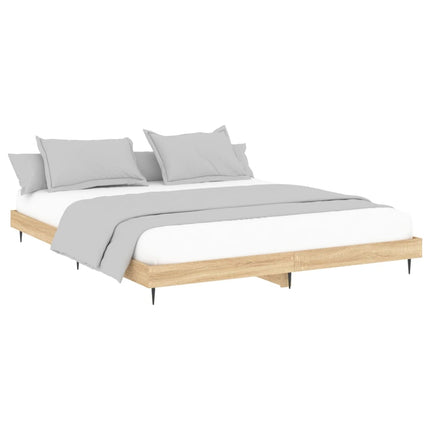 Bed frame without mattress Sonoma oak wood composite