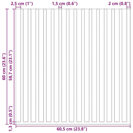 Akustikwandpaneele, 8 Stück, 60 mm Lamellen