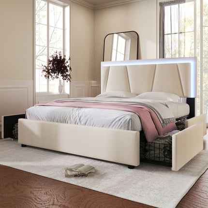 Wooden Storage  Bed Frame   Size 140cmx200cm