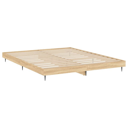 Bed frame without mattress Sonoma oak wood composite