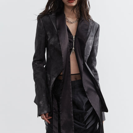 Dark Punk Smoked Ink Dyed PU Leather in Two Pieces