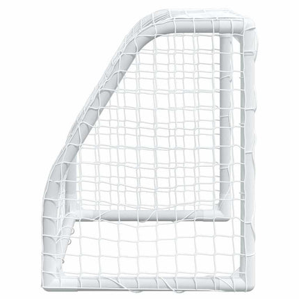Fußballtore für Kinder, 2-teilig mit Ball, weiß, 64 x 35 x 48 cm, Metall