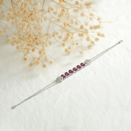 Sterling Silver Purple Garnet Bracelet