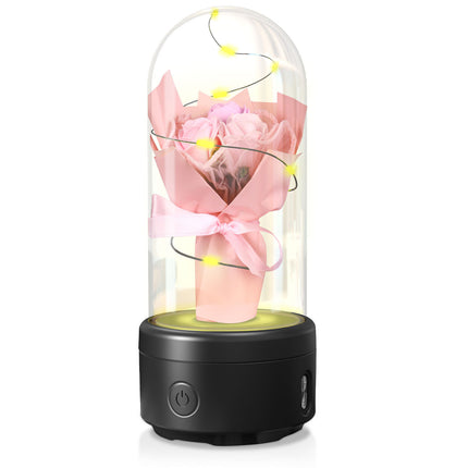 Gift Rose Luminous Night Light Ornament In Glass Cover