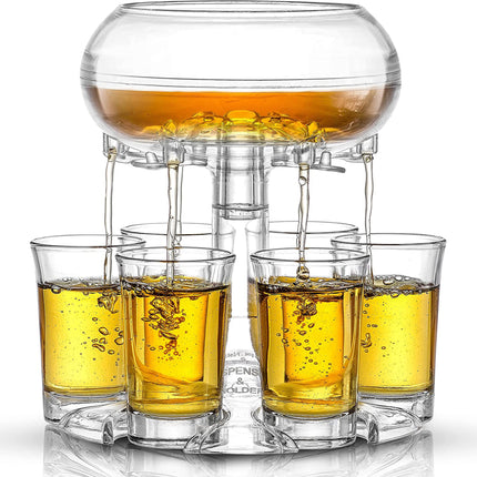 6-Shot Glass Dispenser Holder Wine Whisky Beer