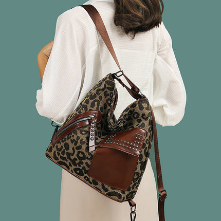 Houndstooth Leopard Shoulder Bags