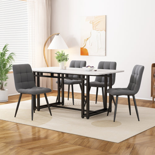 Metal Frame Rectangular Dining Table Modern Kitchen Table