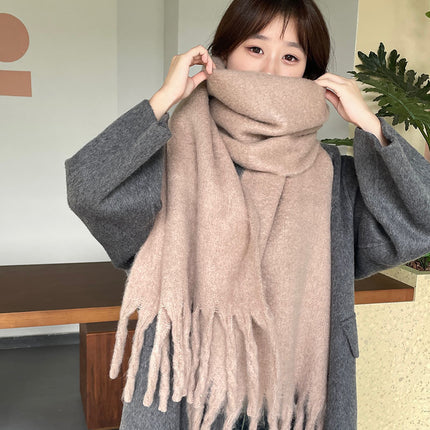 Solid Color Macaron Color Gentle Thick Warm Scarf