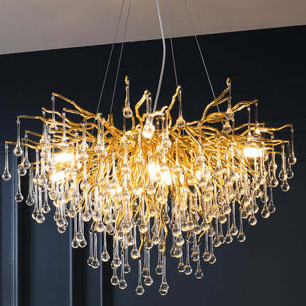 Postmodern Light Luxury Chandelier Water Drop Crystal Lamp Atmosphere