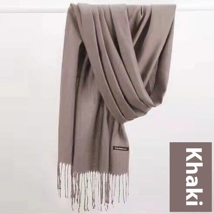 Pure Color Warm Keeping Scarf All-match Cashmere Shawl