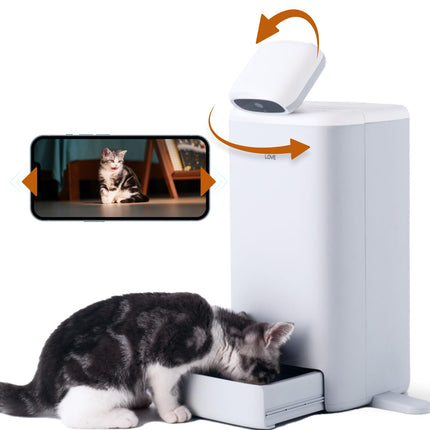 Automatischer Katzenfutterautomat mit Kamera, zeitgesteuerte Portionskontrolle, 1080p HD-Auflösung